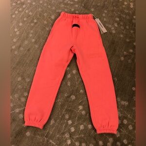 Essentials Fear of God kids girl pink sweat pants size 6/7 NWT